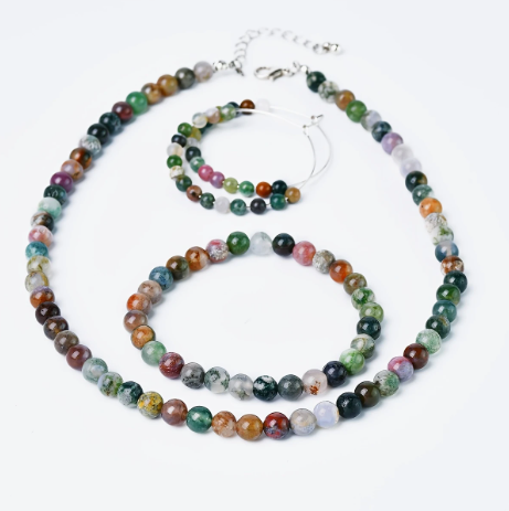3pcs Jewelry Set with Natural Agate Beads