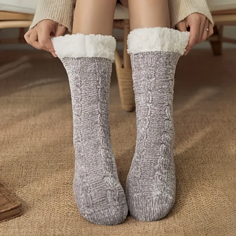 Cozy Women's Fuzzy Slipper Socks
