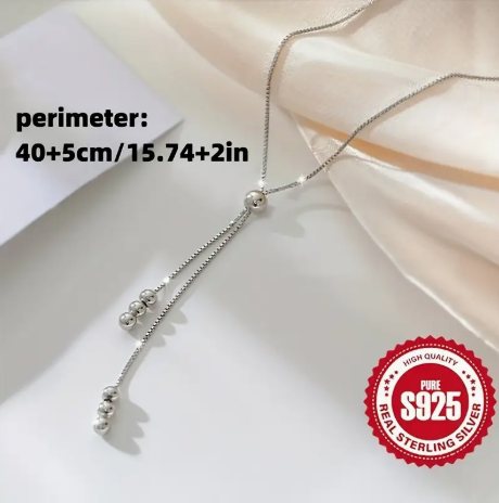 925 Sterling Silver Elegant Y-Shaped Necklace
