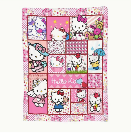 Sanrio Hello Kitty Flannel Throw Blanket - Perfect Gifts Soft & Warm For Couch, Bed, Office Nap - Modern Knit Design, Machine Washable