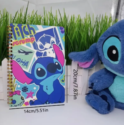 π Stitch Cartoon Spiral Notebook Set - 4-Pack Cute Journals for School or Gifts