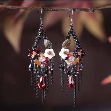 925 Sterling Silver Boho Style Dangle Earrings