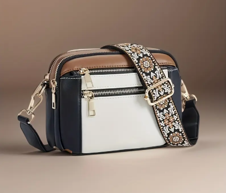 π Vegan Leather Crossbody Purse β Adjustable Strap, Multi-Pocket Design, Boho-Inspired Strap