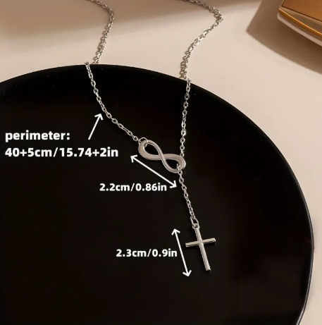 Sterling Silver Infinity Cross Pendant Necklace for Women – Hypoallergenic Christian Jewelry, Elegant Faith Symbol Chain