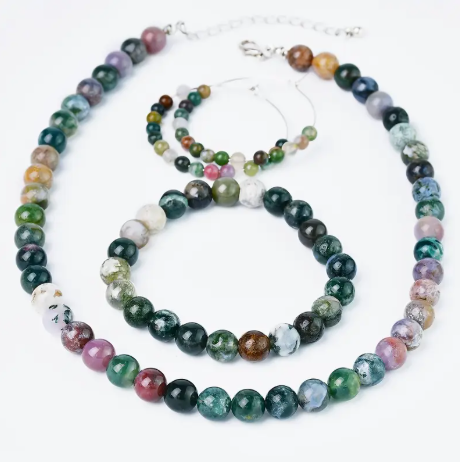3pcs Jewelry Set with Natural Agate Beads