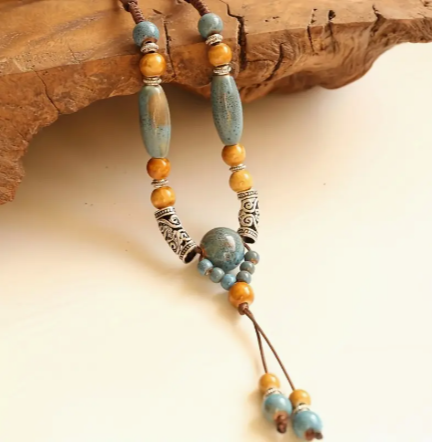 Boho Ceramic Bead Charm Y-Necklace for Women