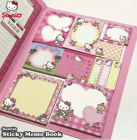 Sanrio Hello Kitty Sticky Memo Book – 330 Sheets A5 Size, Kawaii Cartoon Notes for Journals, Planners & School Supplies