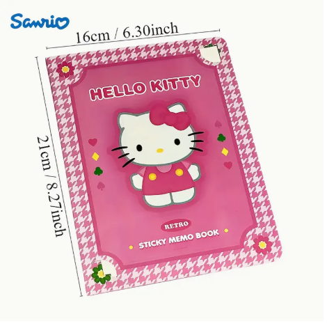 Sanrio Hello Kitty Sticky Memo Book – 330 Sheets A5 Size, Kawaii Cartoon Notes for Journals, Planners & School Supplies