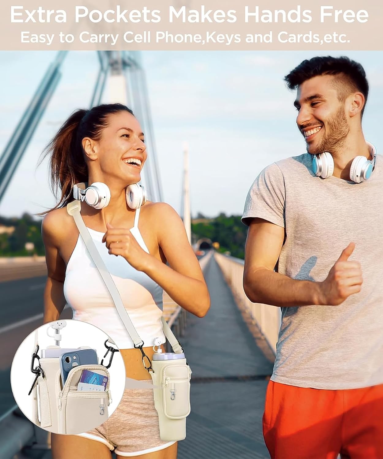 40 oz. Travel Tumbler Insulated Carrier with Detachable Strap