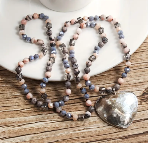 Bohemian Style Abalone Shell & Natural Stone Necklace