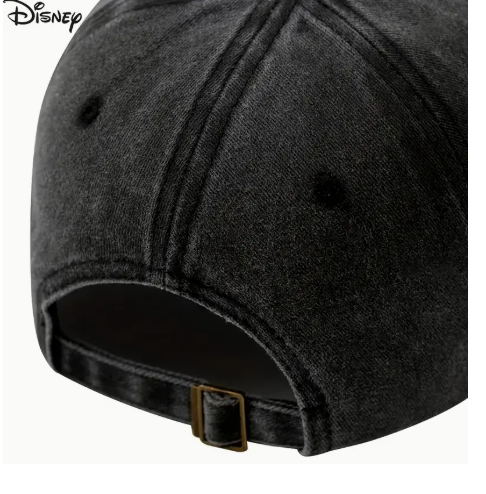 🧢 Disney Stitch & Lilo Adjustable Baseball Cap – Black Denim Hat with Vibrant Cartoon Print