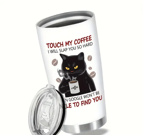 Crazy Black Cat Travel Tumber 20 oz
