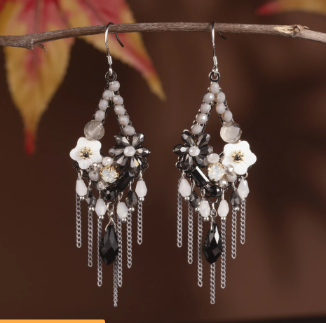 925 Sterling Silver Boho Style Dangle Earrings