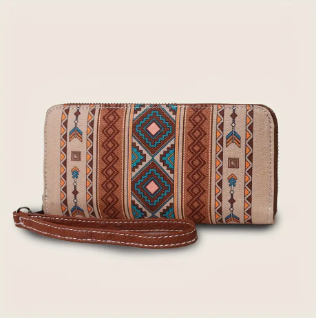 Vintage Bohemian Style Women's Canvas Wallet/Wristlet