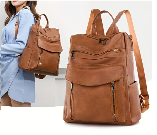 Retro Leather Backpack
