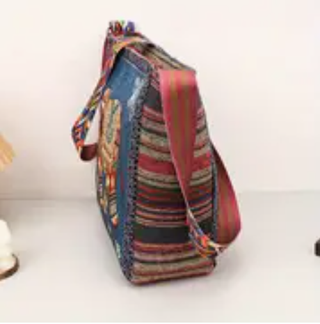 Embroidered Elephant Crossbody Bag – Boho Tribal Style with Adjustable Strap