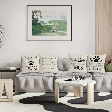 Funny Dog Lover Throw Pillow Covers - Set of 4