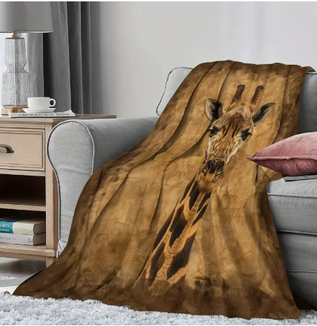Vintage Giraffe Soft Flannel Blanket
