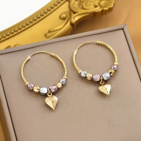 18K Gold Plated Heart Shaped Earrings