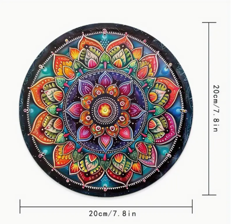 Colorful Mandala Print Round Mouse Pad