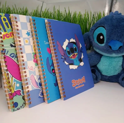 📝 Stitch Cartoon Spiral Notebook Set - 4-Pack Cute Journals for School or Gifts