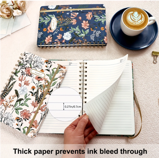 Superlele 5.7×8.5 Inch Spiral Notebook - Set of 3 Spring Floral Designs