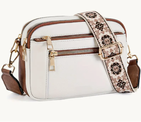 👜 Vegan Leather Crossbody Purse – Adjustable Strap, Multi-Pocket Design, Boho-Inspired Strap